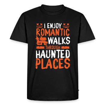 Chasse aux fantômes Lieux hantés Drôle chasseur de fantômes - T-shirt Premium bio Homme - noir - Devant - Nico (187cm)