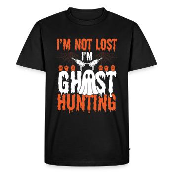 Funny Ghost Hunter Im not lost Im Ghost HuntingFun - Men's Premium Organic T-Shirt - black - Front - Nico (187cm)