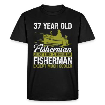 37 Year Old Fisherman Fishing Rod 37 Anglers - Men's Premium Organic T-Shirt - black - Front - Nico (187cm)