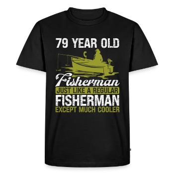 79 Year Old Fisherman Fishing Rod 79 Anglers - Men's Premium Organic T-Shirt - black - Front - Nico (187cm)
