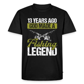 13 Year Old Fishing Legend Rod 13 Fisherman - Men's Premium Organic T-Shirt - black - Front - Nico (187cm)