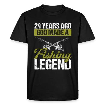 24 Year Old Fishing Legend Rod 24 Fisherman - Men's Premium Organic T-Shirt - black - Front - Nico (187cm)