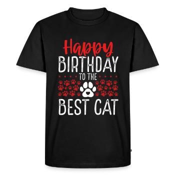 Chat Anniversaire Chaton Joyeux anniversaire au meilleur chat - T-shirt Premium bio Homme - noir - Devant - Nico (187cm)