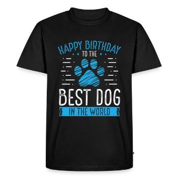 Idée d’anniversaire pour chien Maman Humour Chien Papa Anniversaire - T-shirt Premium bio Homme - noir - Devant - Nico (187cm)