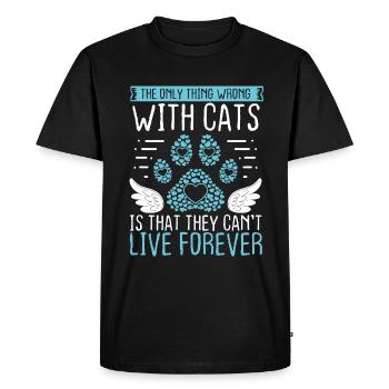Cat Grief Pet Remembrance Sympathy Loss of Cat - Men's Premium Organic T-Shirt - black - Front - Nico (187cm)
