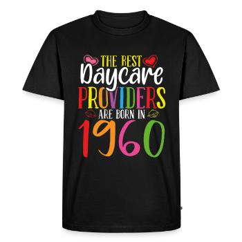 Fournisseur de services de garde né en 1960 Enseignant de garde d’enfants - T-shirt Premium bio Homme - noir - Devant - Nico (187cm)