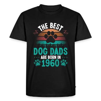 Chien Papa Né en 1960 Anniversaire pour Chien Père 1960 - T-shirt Premium bio Homme - noir - Devant - Nico (187cm)
