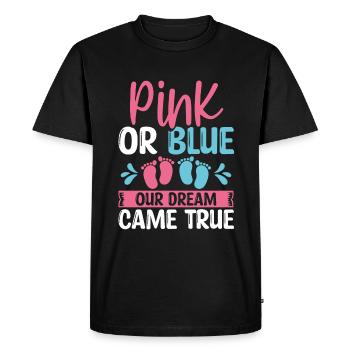Gender Reveal Party Pink or Blue Announcement - Men's Premium Organic T-Shirt - black - Front - Nico (187cm)