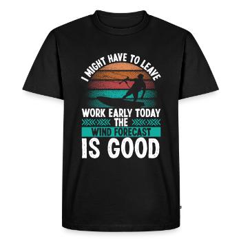 Kitesurfing Wind Forecast Kiteboarding Kitesurf - Men's Premium Organic T-Shirt - black - Front - Nico (187cm)
