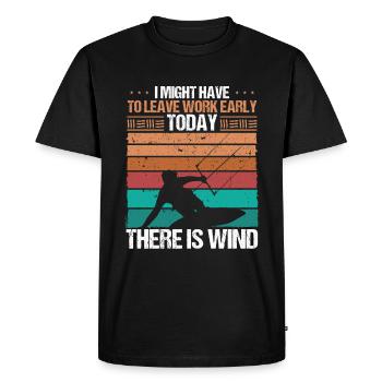 Kiteboarding There is Wind Kitesurfing Kitesurfer - Men's Premium Organic T-Shirt - black - Front - Nico (187cm)