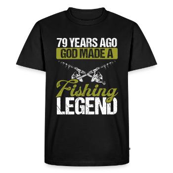 79 Year Old Fishing Legend Rod 79 Fisherman - Men's Premium Organic T-Shirt - black - Front - Nico (187cm)