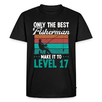 17 Fishing Level 17 Year Old Angler Fisherman - Men's Premium Organic T-Shirt - black - Front - Nico (187cm)