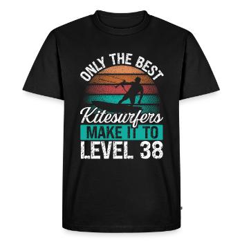 38 Kitesurf Niveau 38 Ans Rétro Kitesurf - T-shirt Premium bio Homme - noir - Devant - Nico (187cm)
