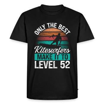 52 Kitesurf Level 52 Year Retro Kiteboarding - Men's Premium Organic T-Shirt - black - Front - Nico (187cm)