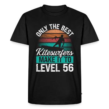 56 Kitesurf Level 56 Year Retro Kiteboarding - Men's Premium Organic T-Shirt - black - Front - Nico (187cm)