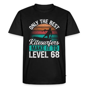 68 Kitesurf Niveau 68 Ans Rétro Kitesurf - T-shirt Premium bio Homme - noir - Devant - Nico (187cm)