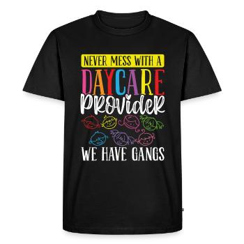 Fournisseur de garderie Nous avons gangs Enseignant de garde d’enfants - T-shirt Premium bio Homme - noir - Devant - Nico (187cm)