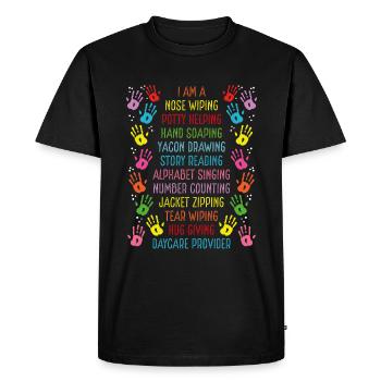 Childcare Teacher Appreciation Daycare Provider - Men's Premium Organic T-Shirt - black - Front - Nico (187cm)