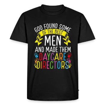 Directeurs de garderies Hommes Drôle Fournisseur de services de garde d’enfants - T-shirt Premium bio Homme - noir - Devant - Nico (187cm)