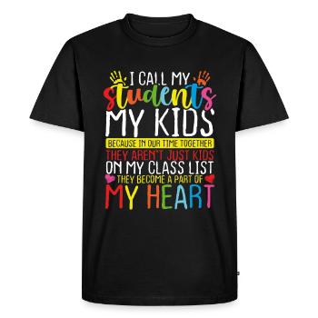 Garderie Provier Mes enfants Humour Garderie Enseignante - T-shirt Premium bio Homme - noir - Devant - Nico (187cm)