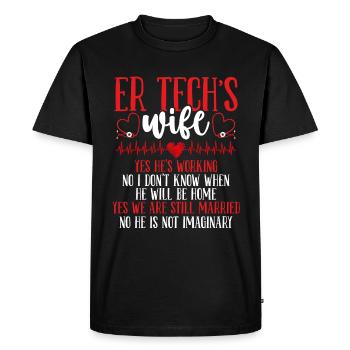 Infirmière de salle d’urgence Épouse Infirmière ER Technicienne ER - T-shirt Premium bio Homme - noir - Devant - Nico (187cm)