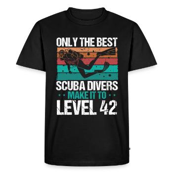 42 Plongée sous-marine Niveau 42 ans Plongeur Snorkeling - T-shirt Premium bio Homme - noir - Devant - Nico (187cm)