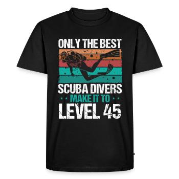 45 Scuba Diving Level 45 Year Diver Snorkeling - Men's Premium Organic T-Shirt - black - Front - Nico (187cm)