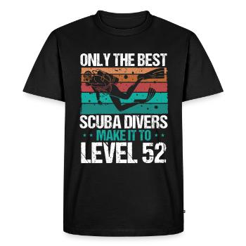 52 Scuba Diving Level 52 Year Diver Snorkeling - Men's Premium Organic T-Shirt - black - Front - Nico (187cm)