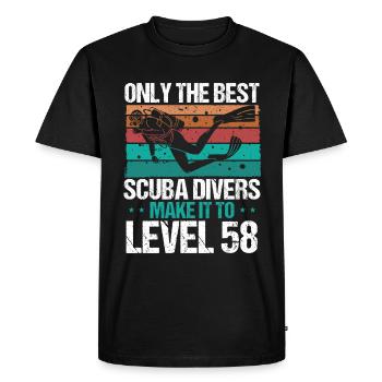 58 Scuba Diving Level 58 Year Diver Snorkeling - Men's Premium Organic T-Shirt - black - Front - Nico (187cm)