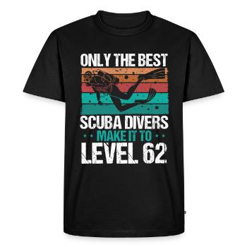 62 Scuba Diving Level 62 Year Diver Snorkeling - Men's Premium Organic T-Shirt - black - Front - Nico (187cm)