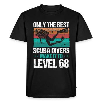 68 Plongée sous-marine Niveau 68 ans Plongeur Snorkeling - T-shirt Premium bio Homme - noir - Devant - Nico (187cm)