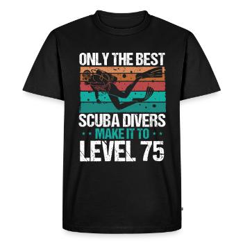 75 Scuba Diving Level 75 Year Diver Snorkeling - Men's Premium Organic T-Shirt - black - Front - Nico (187cm)