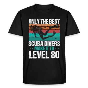 80 Scuba Diving Level 80 Year Diver Snorkeling - Men's Premium Organic T-Shirt - black - Front - Nico (187cm)