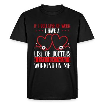 Infirmière médicale d’urgence Drôle d’urgentiste ER - T-shirt Premium bio Homme - noir - Devant - Nico (187cm)