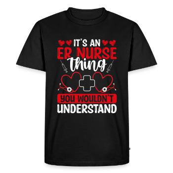 L’infirmière aux urgences comprendrait l’infirmière médicale d’urgence - T-shirt Premium bio Homme - noir - Devant - Nico (187cm)