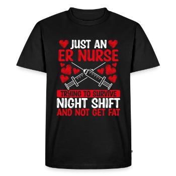 Infirmière médicale d’urgence de nuit Drôle d’urgence - T-shirt Premium bio Homme - noir - Devant - Nico (187cm)