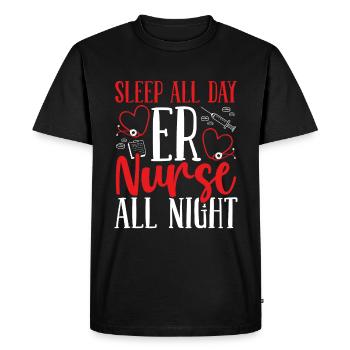 Technicienne médicale d’urgence de nuit - T-shirt Premium bio Homme - noir - Devant - Nico (187cm)