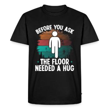 Funny Leg Amputee a hug Amputated Leg Survivor - Men's Premium Organic T-Shirt - black - Front - Nico (187cm)