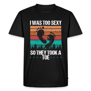 Survivant amputé d’orteils Survivants amputés d’orteils - T-shirt Premium bio Homme - noir - Devant - Nico (187cm)