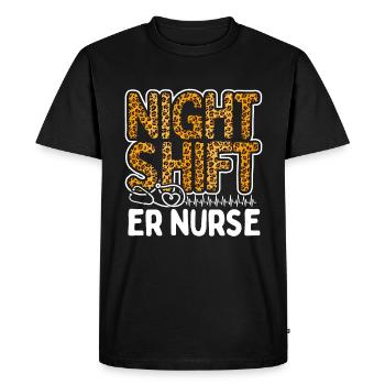 Équipe de nuit Urgence Médicale Léopard ER Infirmière Leo - T-shirt Premium bio Homme - noir - Devant - Nico (187cm)