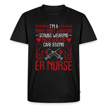 Urgence Médicale ER Tech Night Shift ER Infirmière - T-shirt Premium bio Homme - noir - Devant - Nico (187cm)