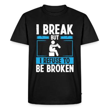 Funny Leg Amputee be broken Amputated Leg Survivor - Men's Premium Organic T-Shirt - black - Front - Nico (187cm)