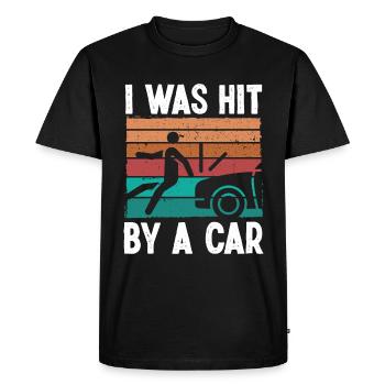 Amputated Leg Survivor hit by a Car Leg Amputee - Men's Premium Organic T-Shirt - black - Front - Nico (187cm)