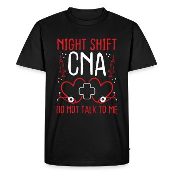 Assistant Night Shift CNA Nursing Assistant - Men's Premium Organic T-Shirt - black - Front - Nico (187cm)
