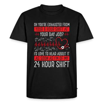 Infirmière de nuit INFIRMIÈRE de l’AIIC Infirmières cardiaques - T-shirt Premium bio Homme - noir - Devant - Nico (187cm)