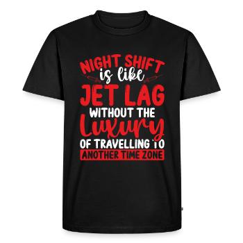Night Shift Nurse Jet Lag RN CNA Nurse Nursing - Men's Premium Organic T-Shirt - black - Front - Nico (187cm)