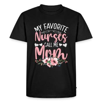 Nurse Work Mom Nursing Mothers Day Nurses - Men's Premium Organic T-Shirt - black - Front - Nico (187cm)