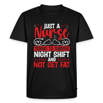 Infirmière de nuit INFIRMIÈRE INFIRMIÈRE infirmière de l’AIIC Drôle de soins infirmiers - T-shirt Premium bio Homme - noir - Devant - Nico (187cm)