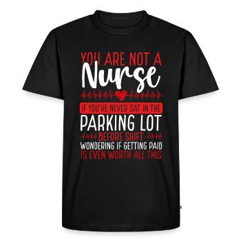 INFIRMIÈRE infirmière de nuit de l’AIIC Infirmière infirmière cardiaque - T-shirt Premium bio Homme - noir - Devant - Nico (187cm)