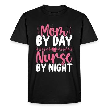 RN CNA Nursing Mom Night Shift Nurse Mama - Men's Premium Organic T-Shirt - black - Front - Nico (187cm)